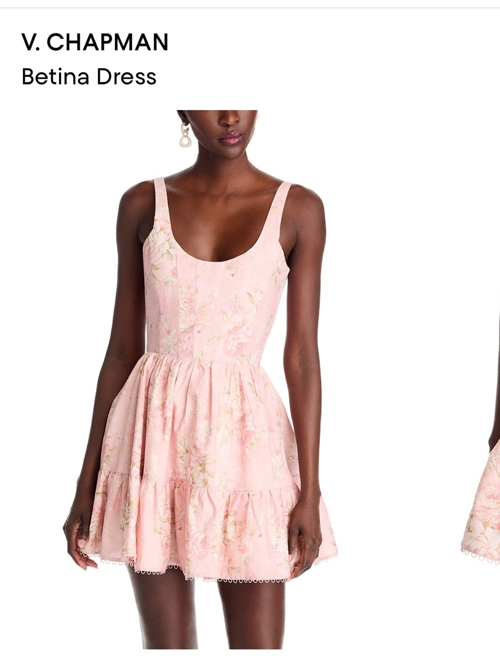 NWT V. Chapman Betina Dress Pink Floral Corset size 4